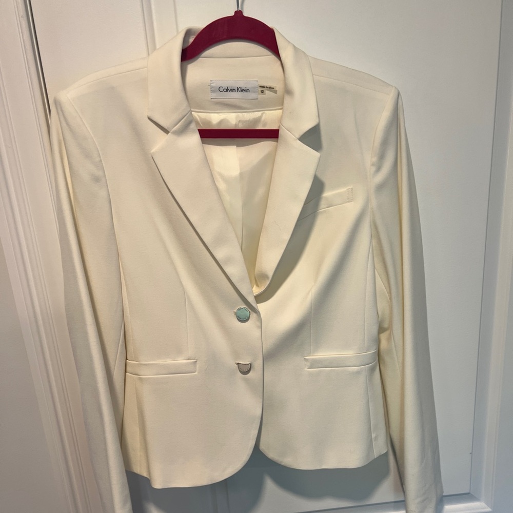 Calvin Klein cream colored blazer
